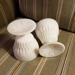 Vintage milk glass goblets